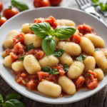 Ñoquis con tomate y albahaca